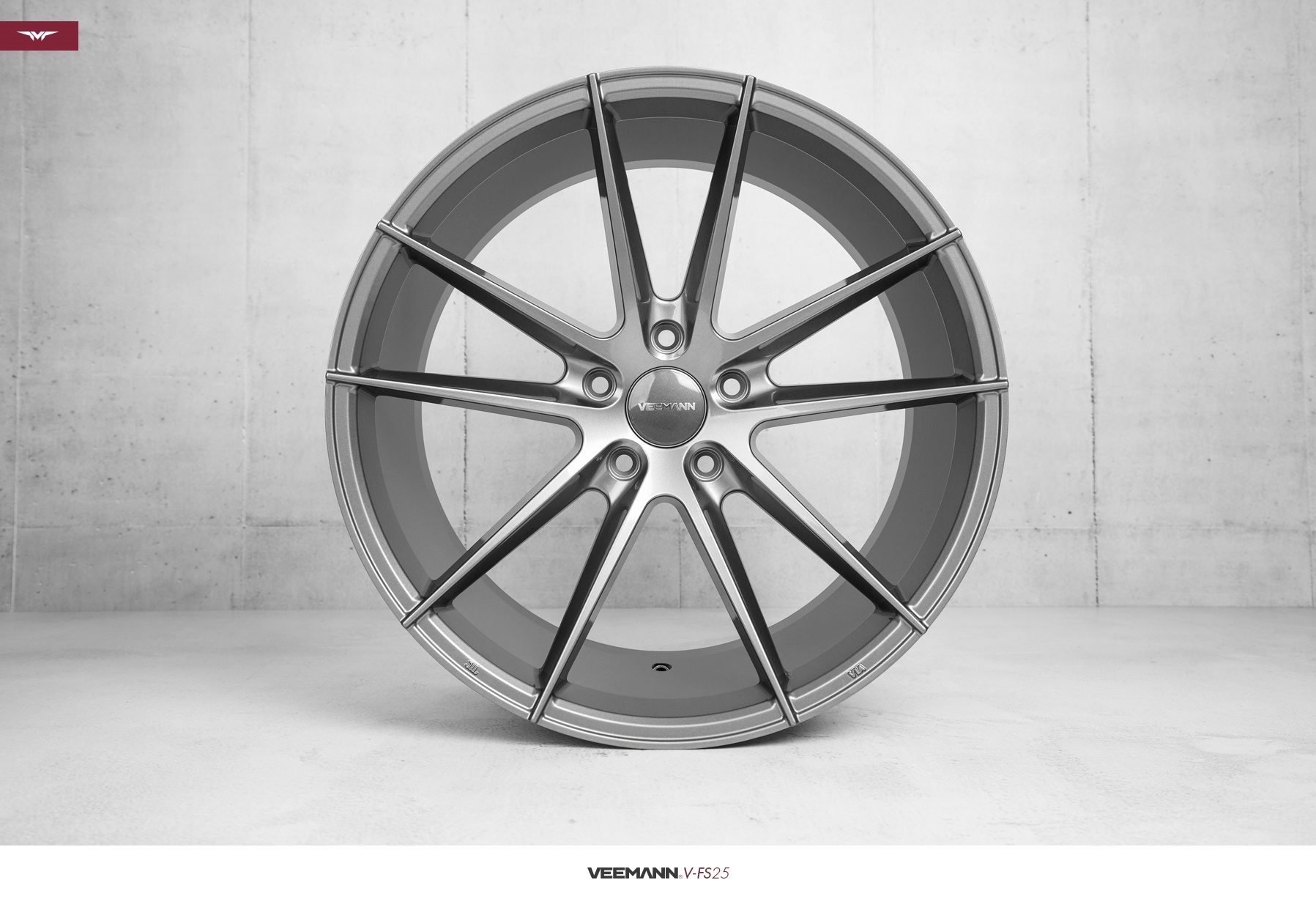 NEW 19" VEEMANN V-FS25 ALLOY WHEELS IN GLOSS GRAPHITE WITH WIDER 9.5" REARS